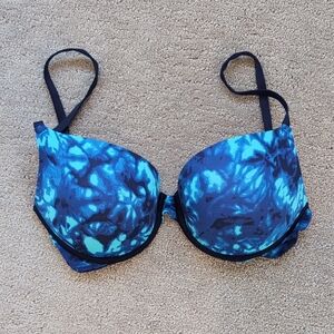 Victoria's Secret Wear Everywhere PushUp Bra In Blue Tie-dye (34C)